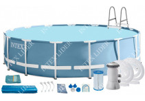 26720 Каркасный бассейн круглый INTEX Metal Frame 427х107+фильтр-насос картр. 3785 л/ч