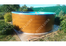 48815D Морозоустойчивый Бассейн Лагуна 488х125 см(полная комплектация) под дерево